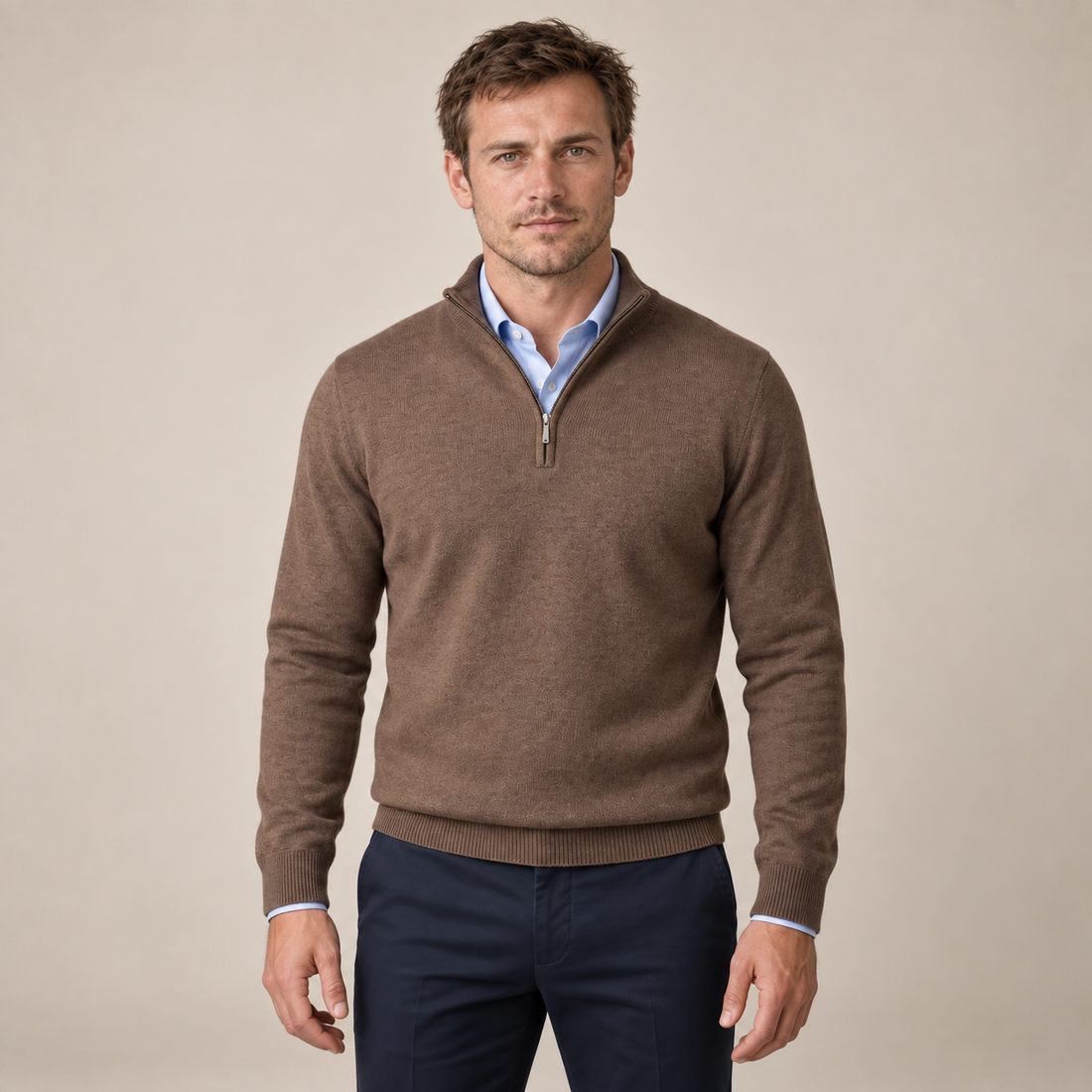 Men's Cotton Half-Zip Sweater