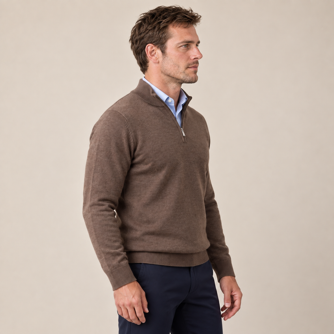 Men's Cotton Half-Zip Sweater