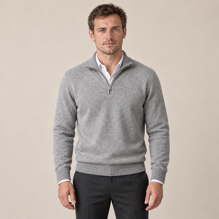 Men's Cotton Half-Zip Sweater