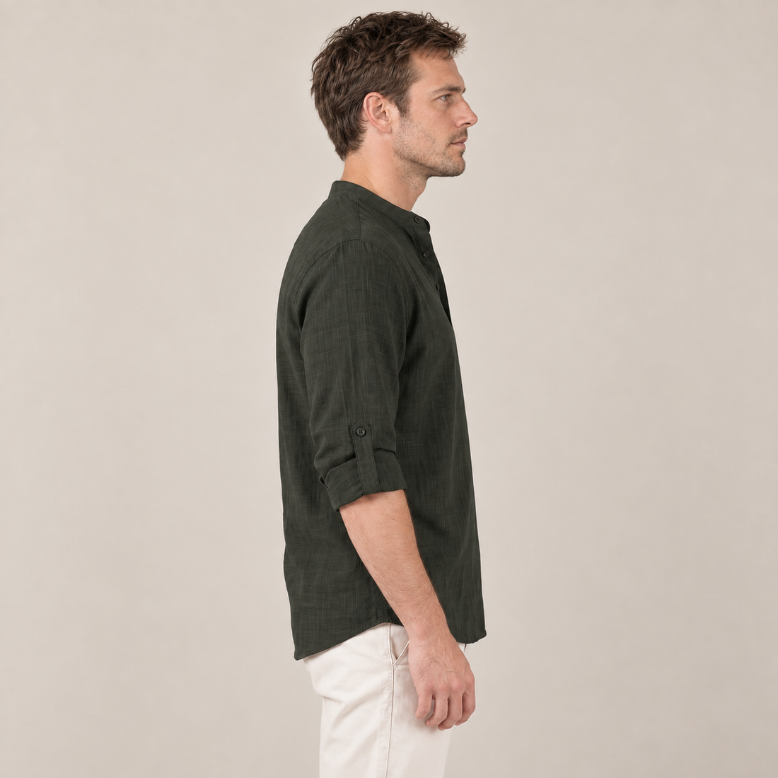 Men's Cotton Popover Henley Shirt