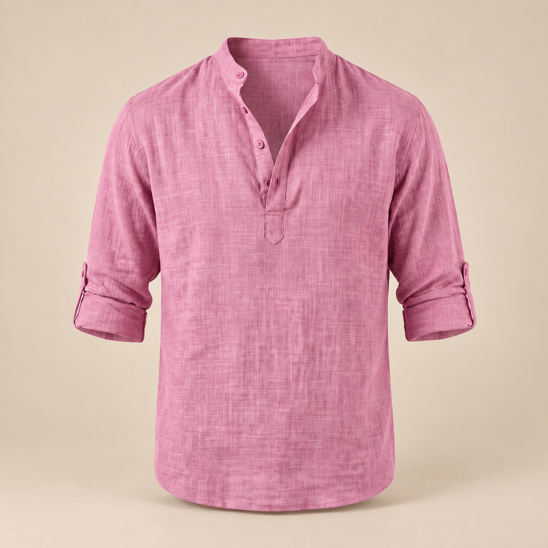 Men's Cotton Popover Henley Shirt