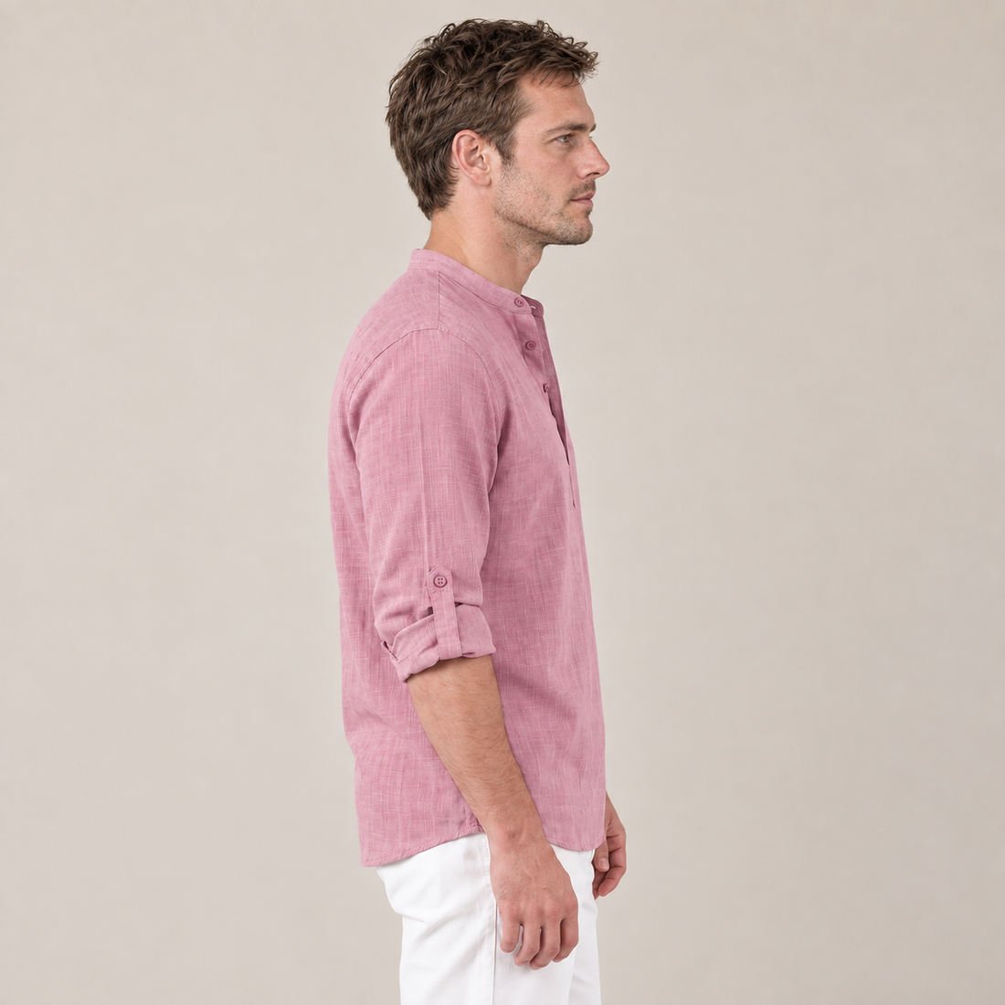 Men's Cotton Popover Henley Shirt