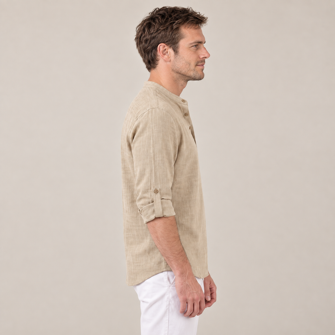Men's Cotton Popover Henley Shirt