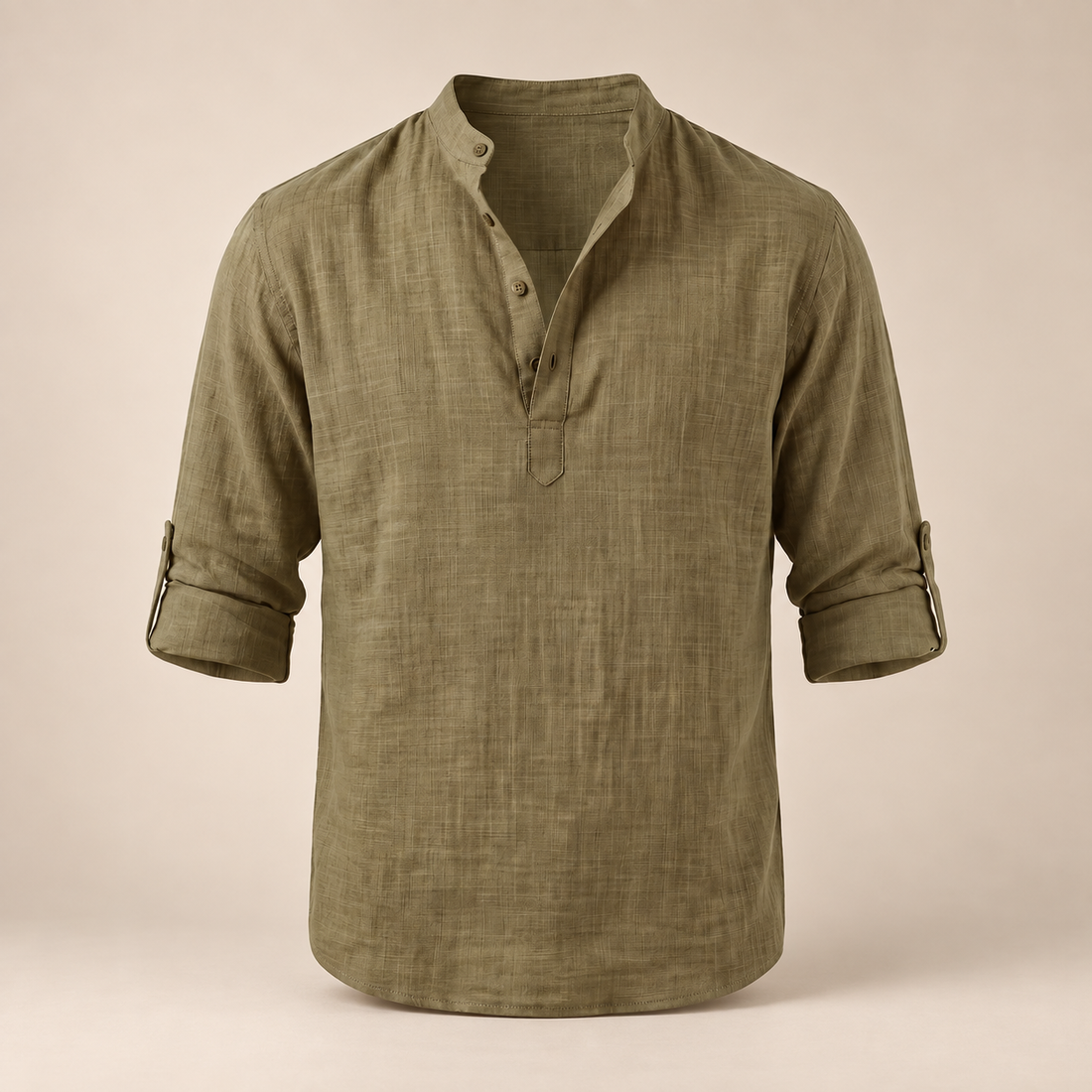 Men's Cotton Popover Henley Shirt