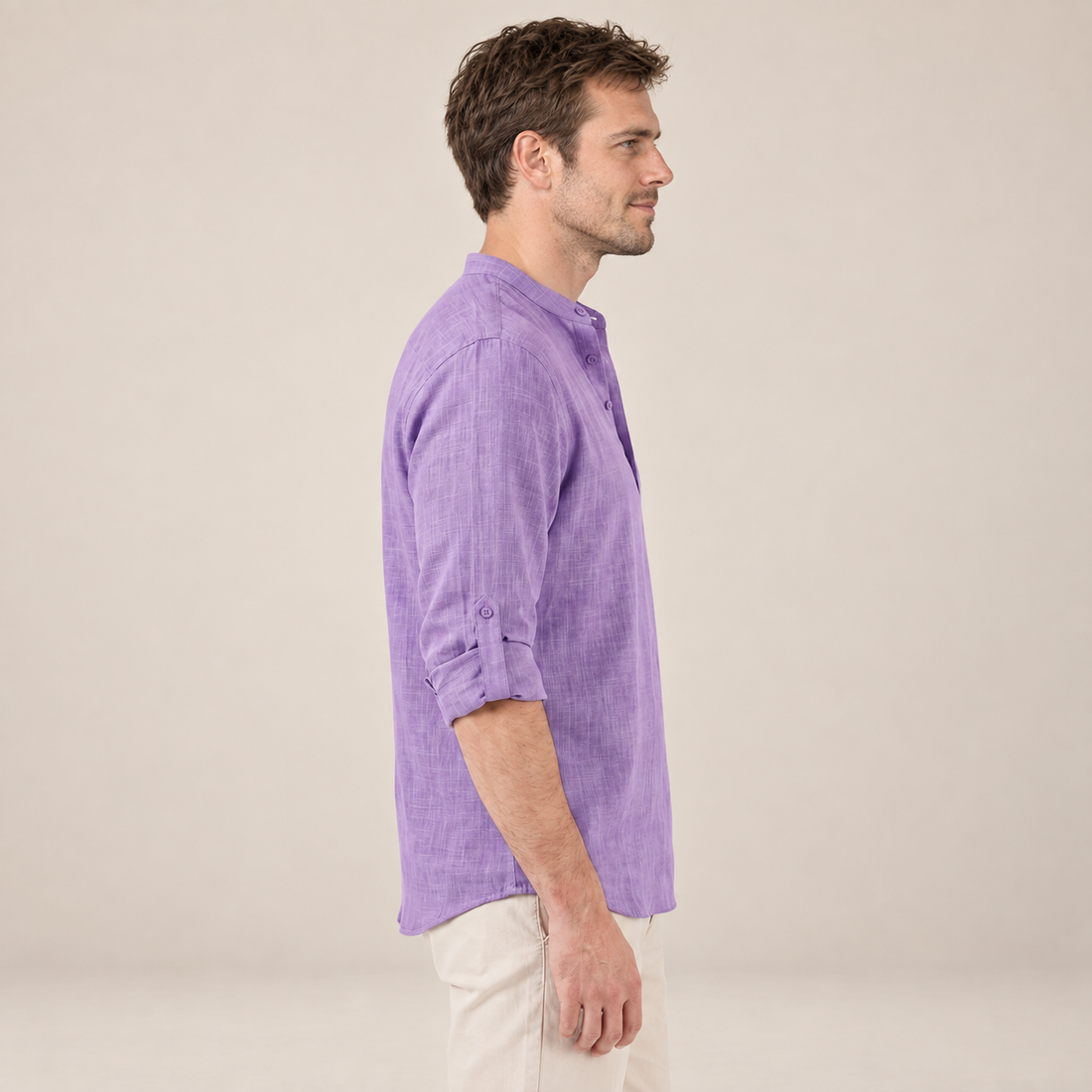 Men's Cotton Popover Henley Shirt