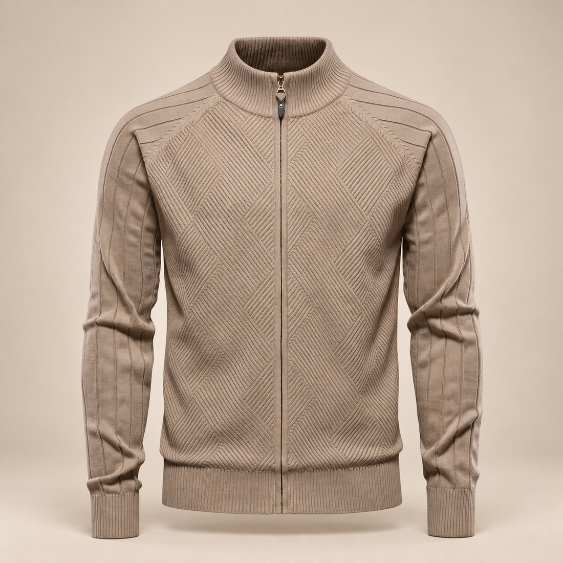 Men's Diamond Knit Full-Zip Cardigan
