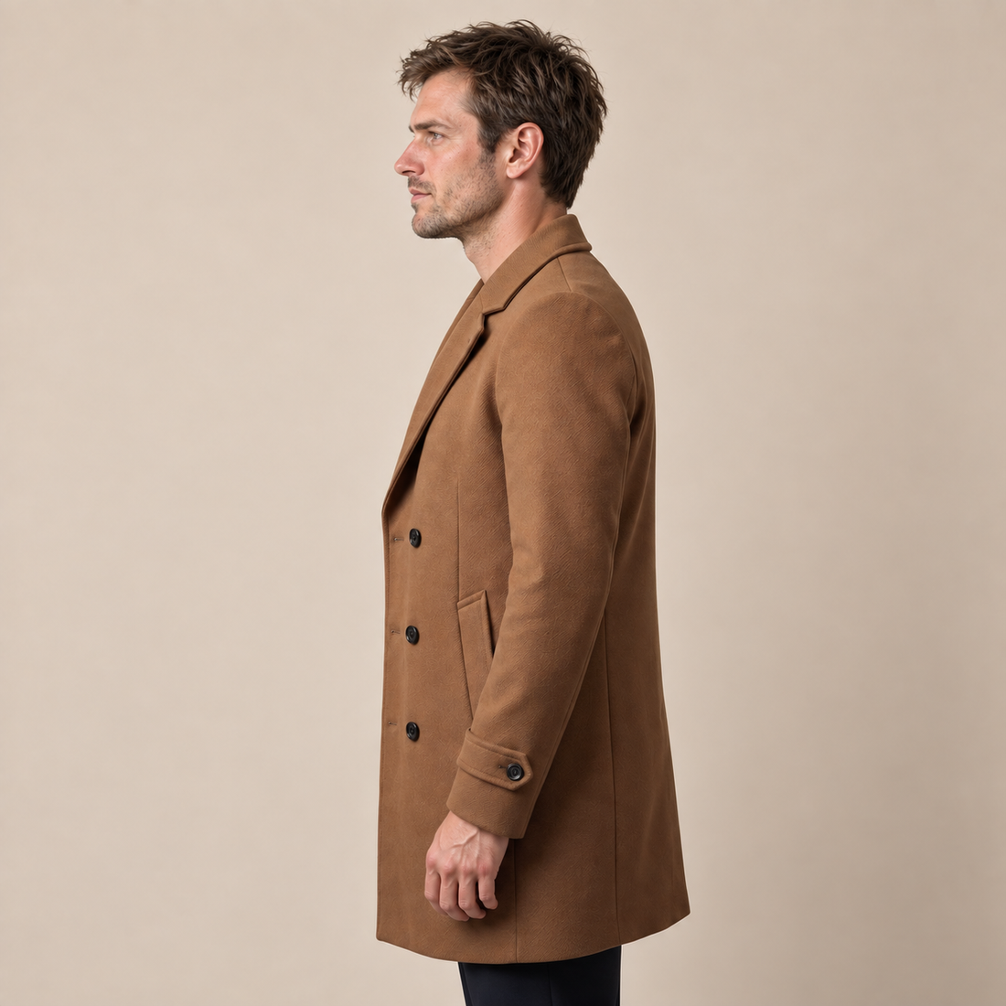 Men's Double-Breasted Overcoat