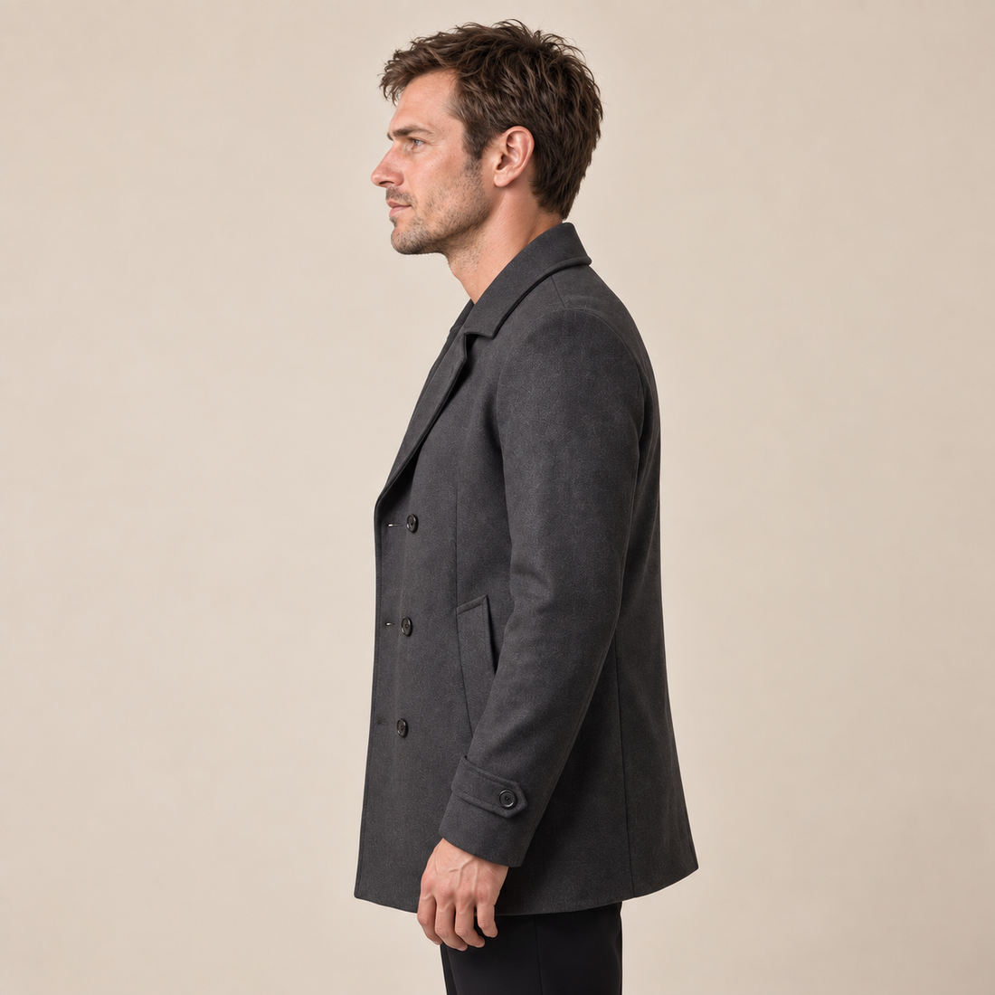 Men's Double-Breasted Overcoat