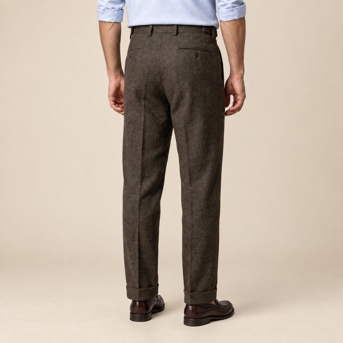 Men's Elegant Pleated Trousers with Side Adjuster