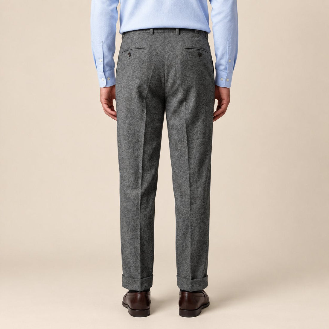 Men's Elegant Pleated Trousers with Side Adjuster