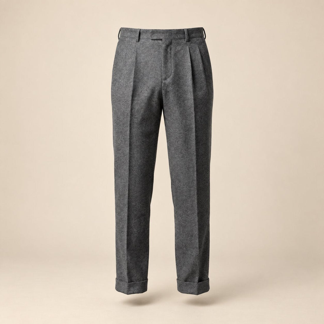 Men's Elegant Pleated Trousers with Side Adjuster