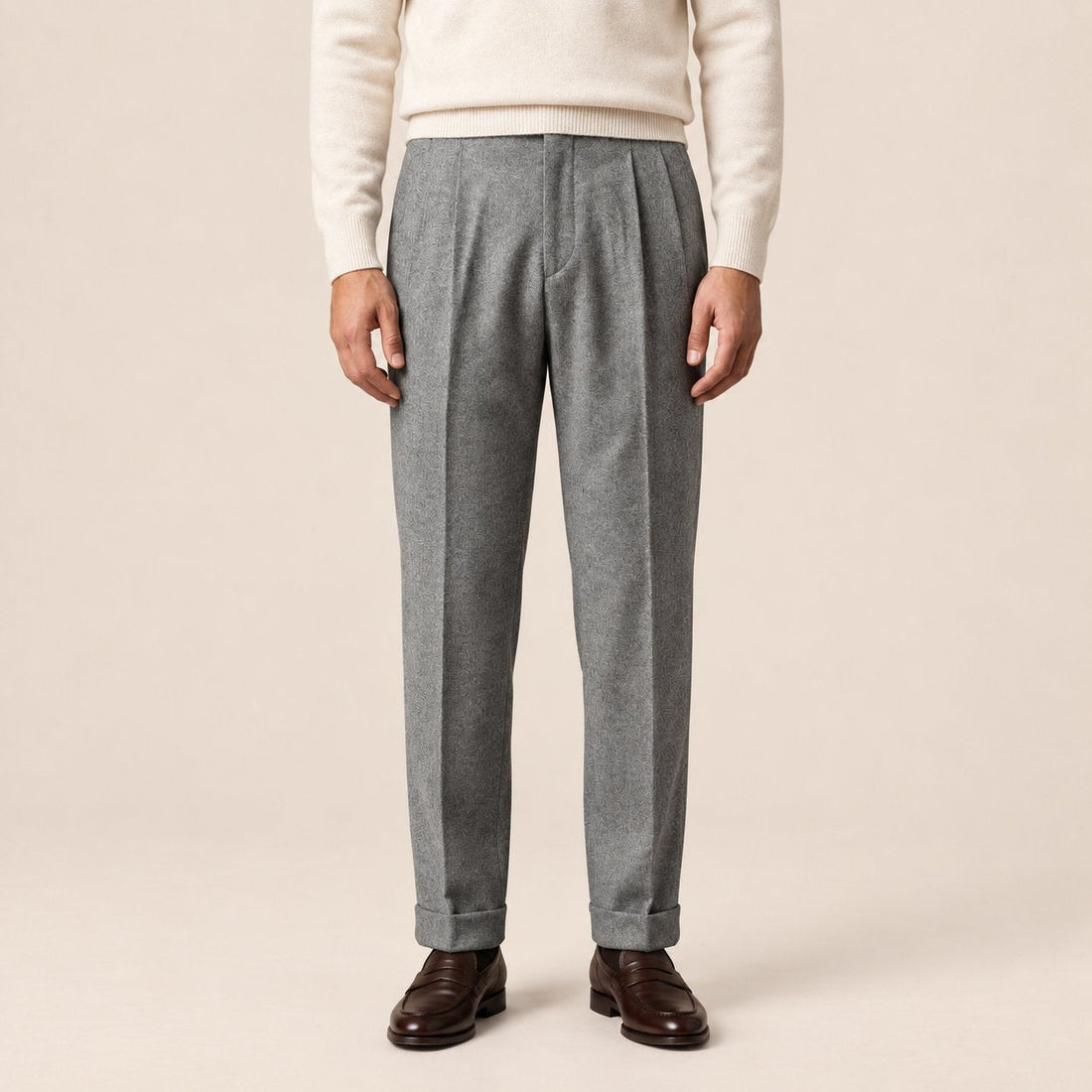 Men's Elegant Straight Fit Trousers with Side Adjuster