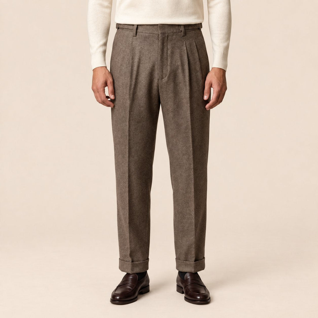 Men's Elegant Straight Fit Trousers with Side Adjuster