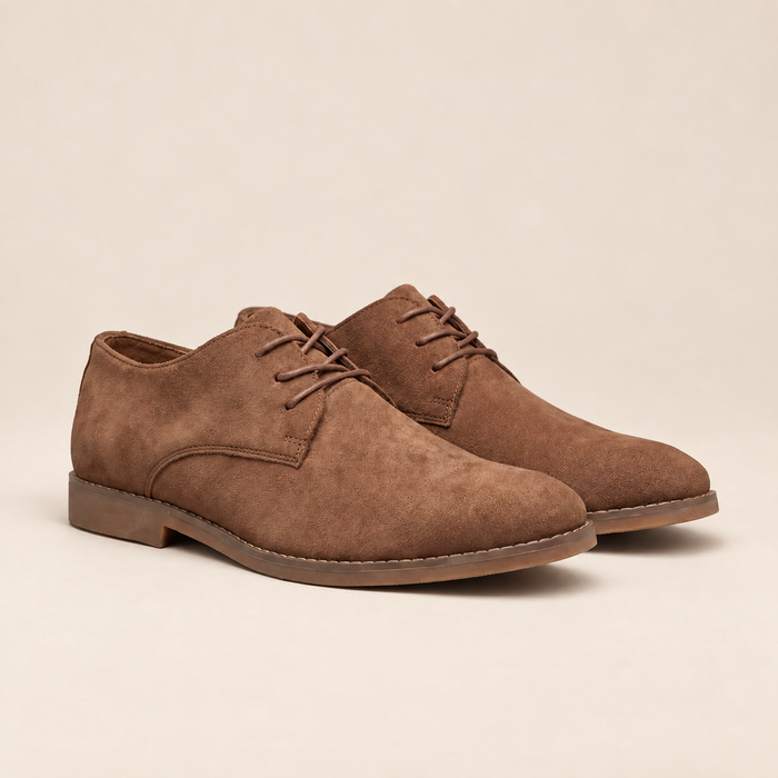Men's Suede Lace-Up Derby Shoes