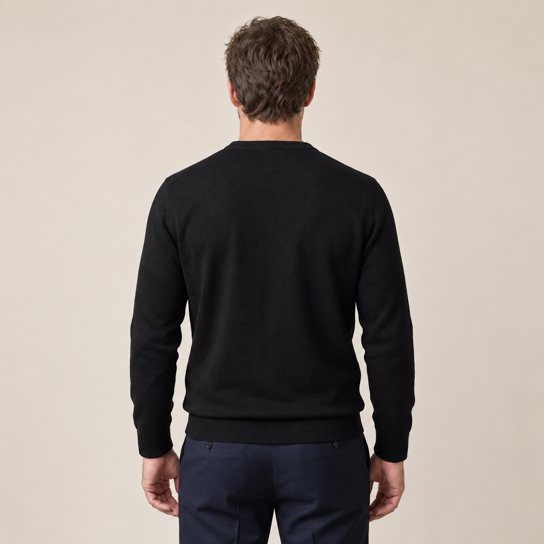 Men's Fine Knit Crew Neck Sweater