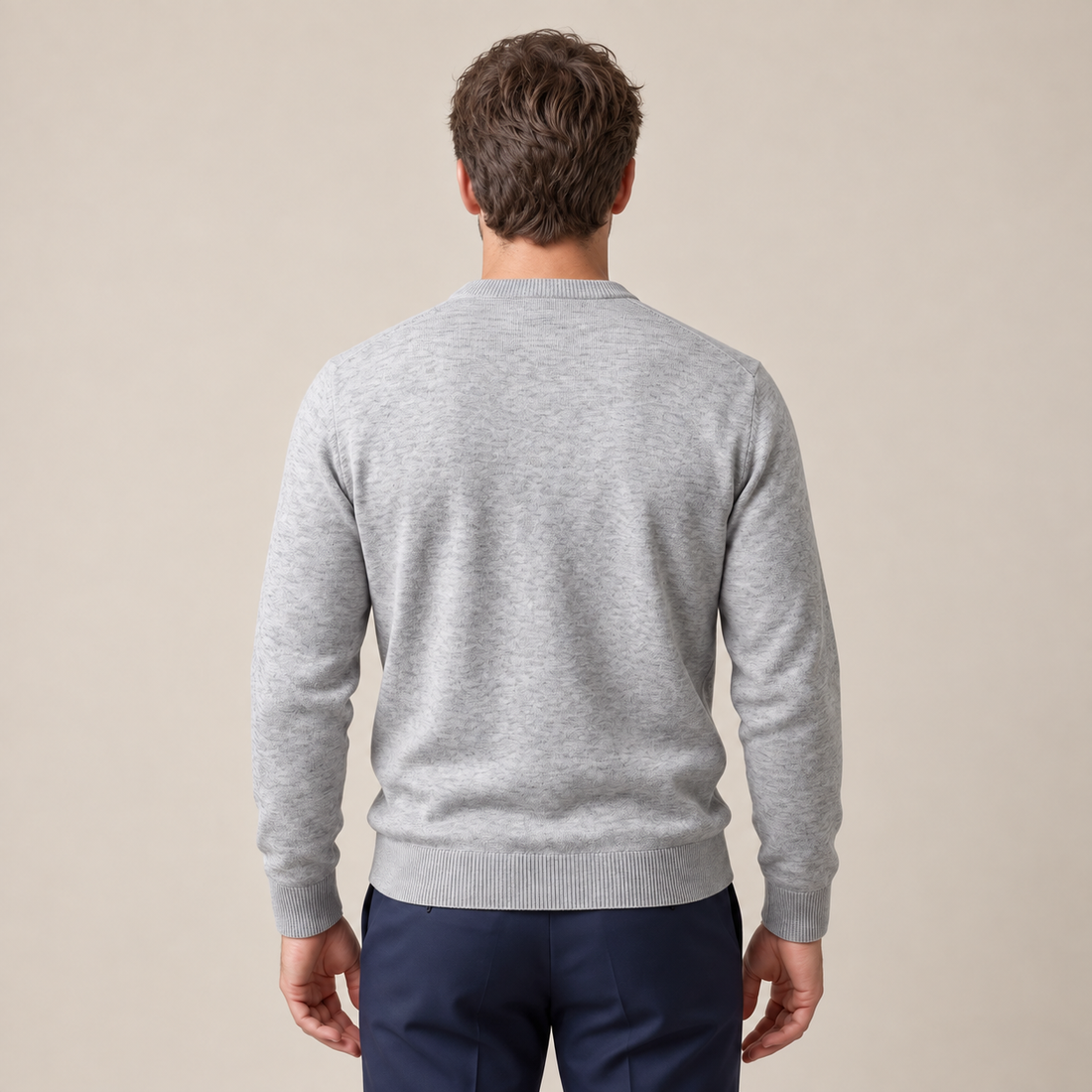Men's Fine Knit Crew Neck Sweater