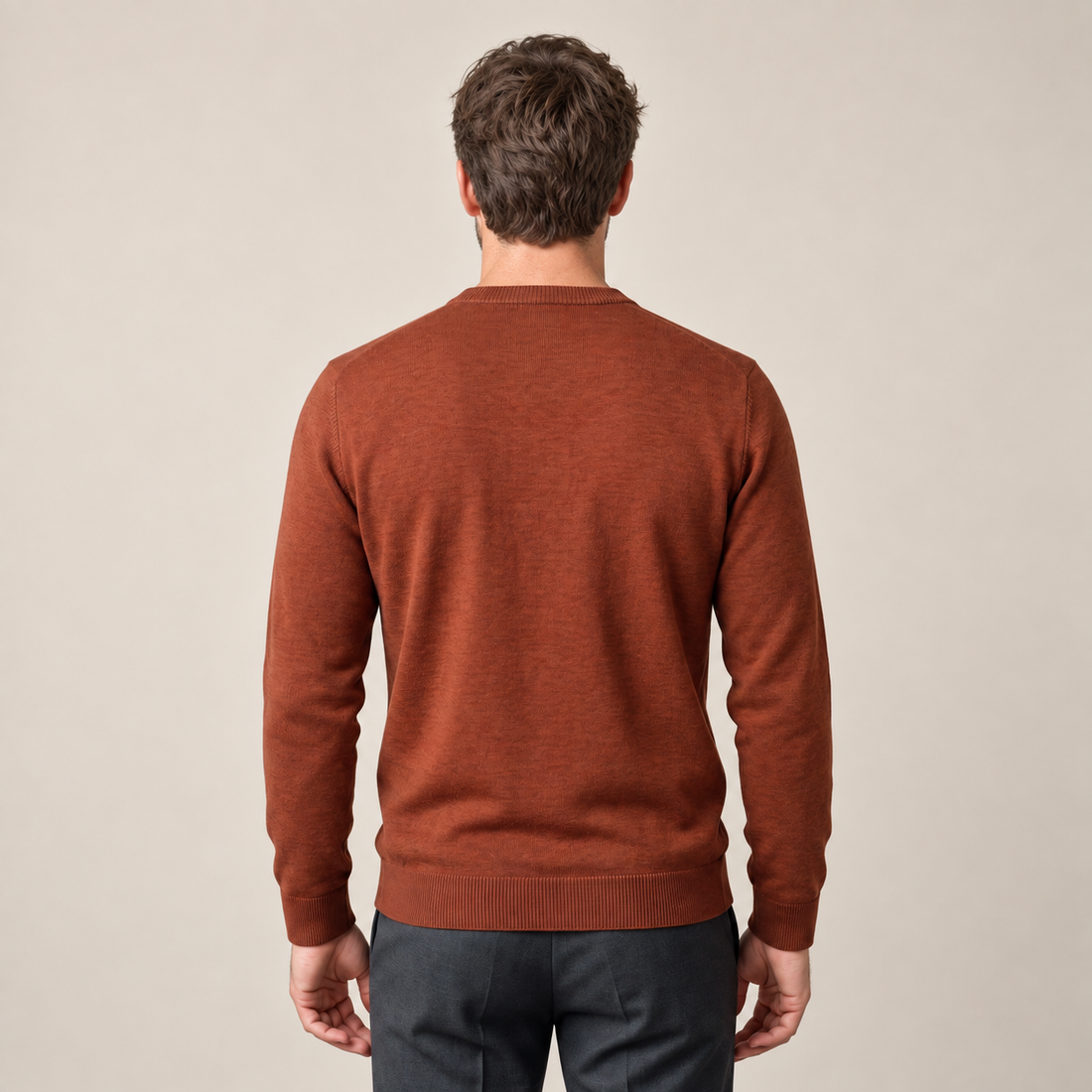 Men's Fine Knit Crew Neck Sweater