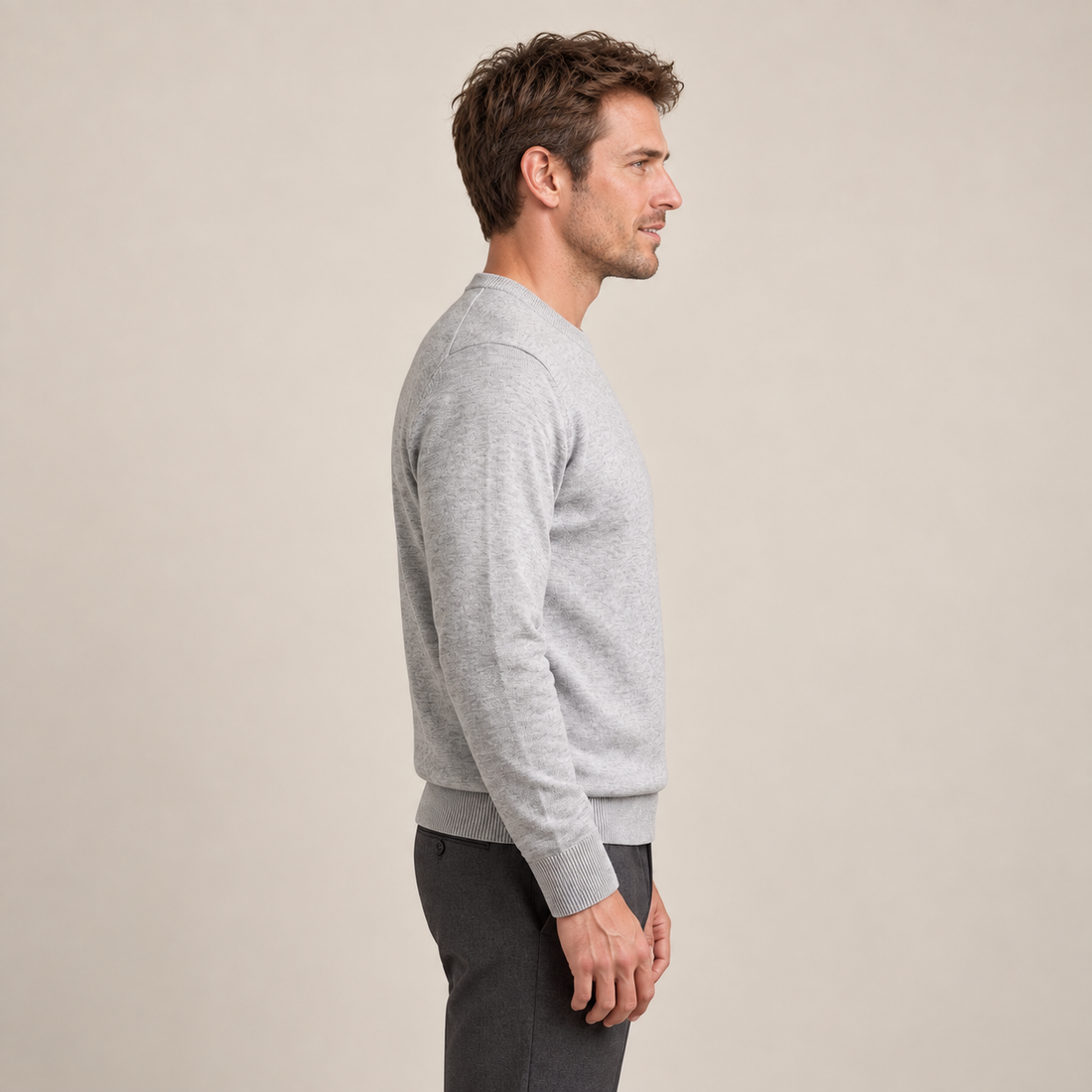 Men's Fine Knit Crew Neck Sweater
