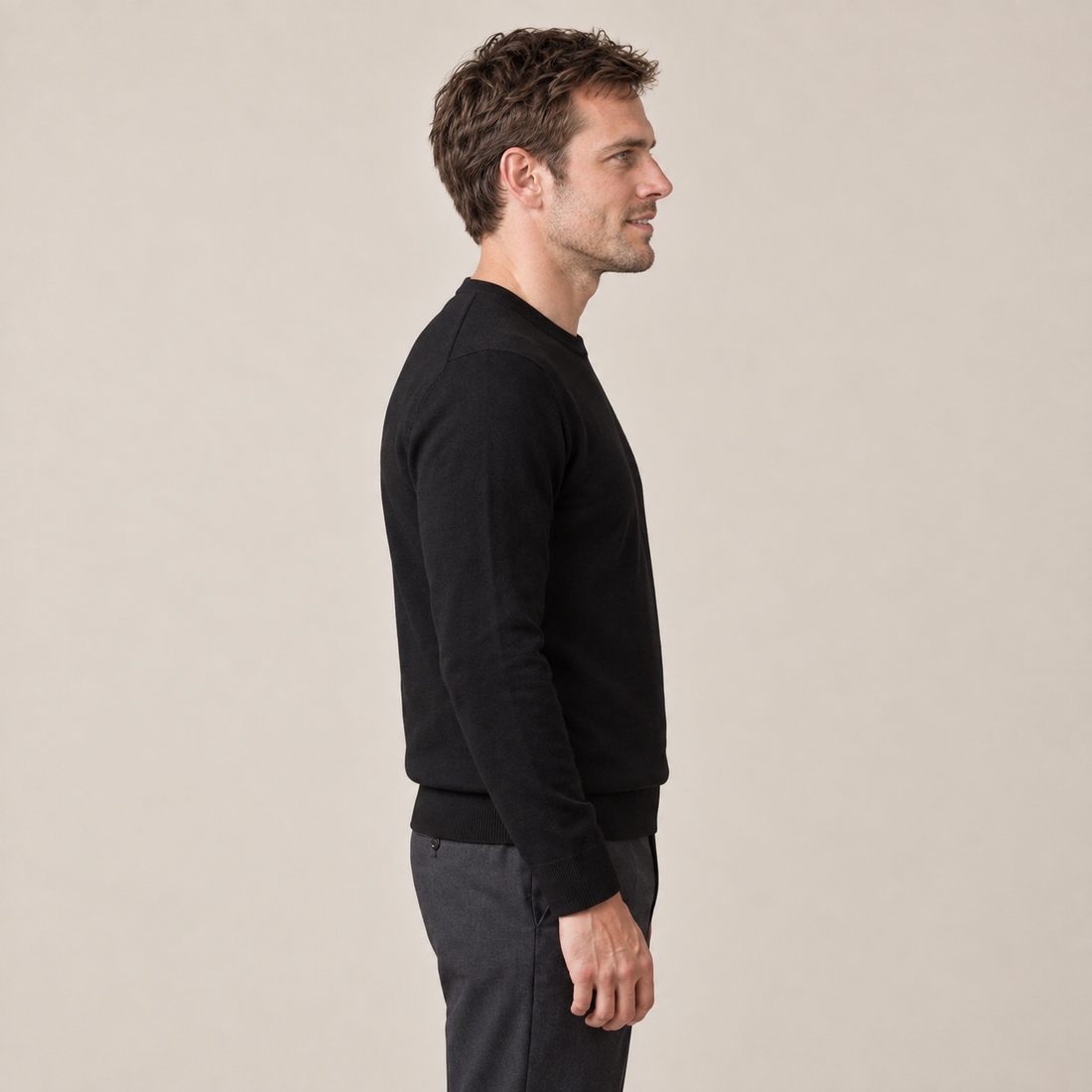 Men's Fine Knit Crew Neck Sweater