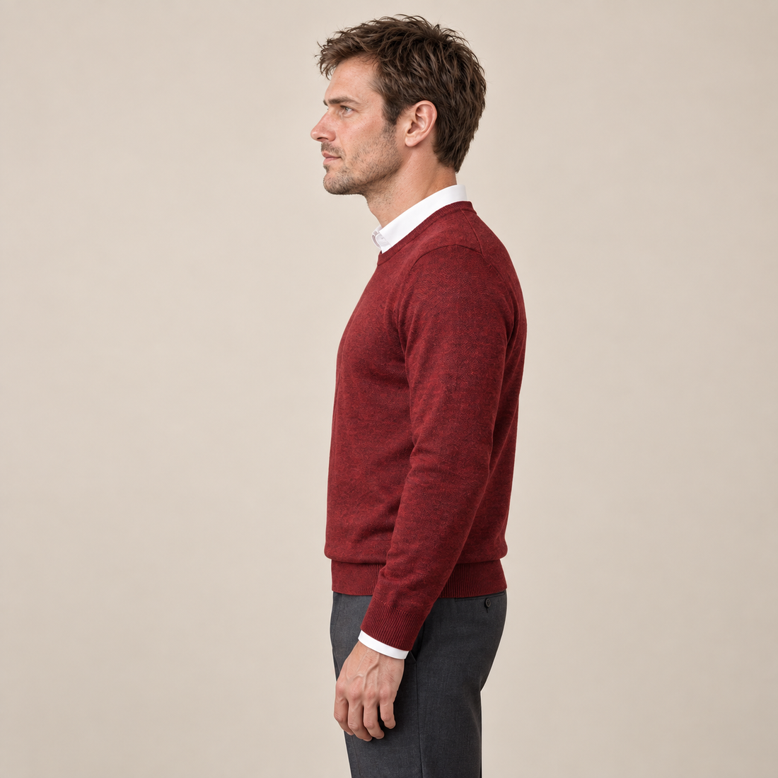 Men's Fine Knit Crew Neck Sweater