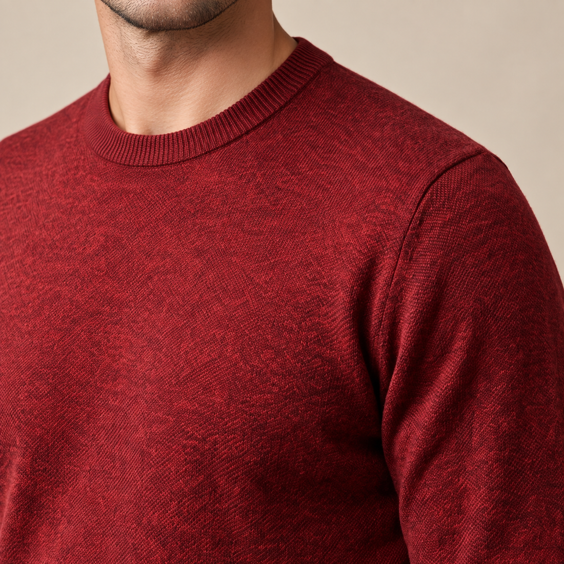 Men's Fine Knit Crew Neck Sweater