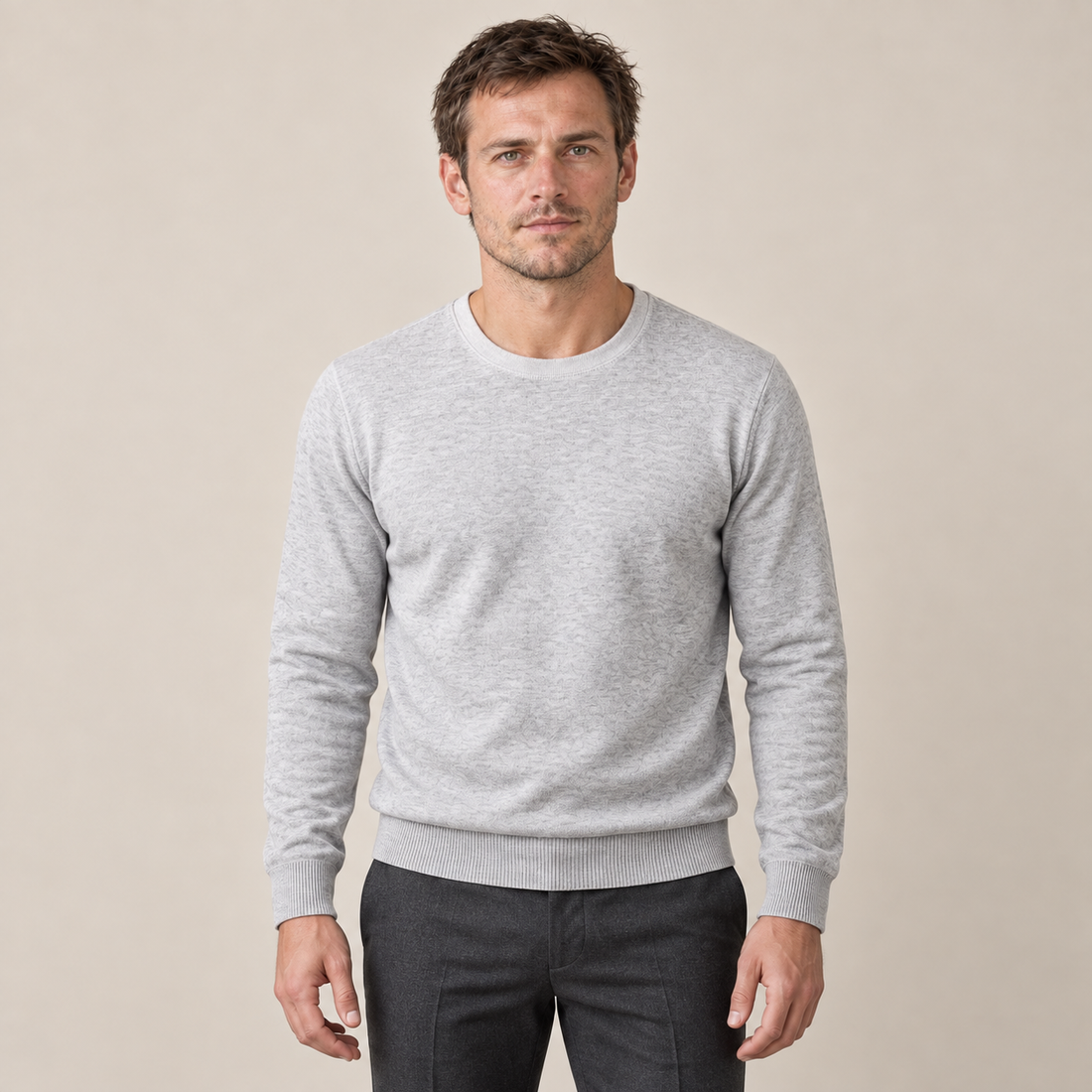 Men's Fine Knit Crew Neck Sweater