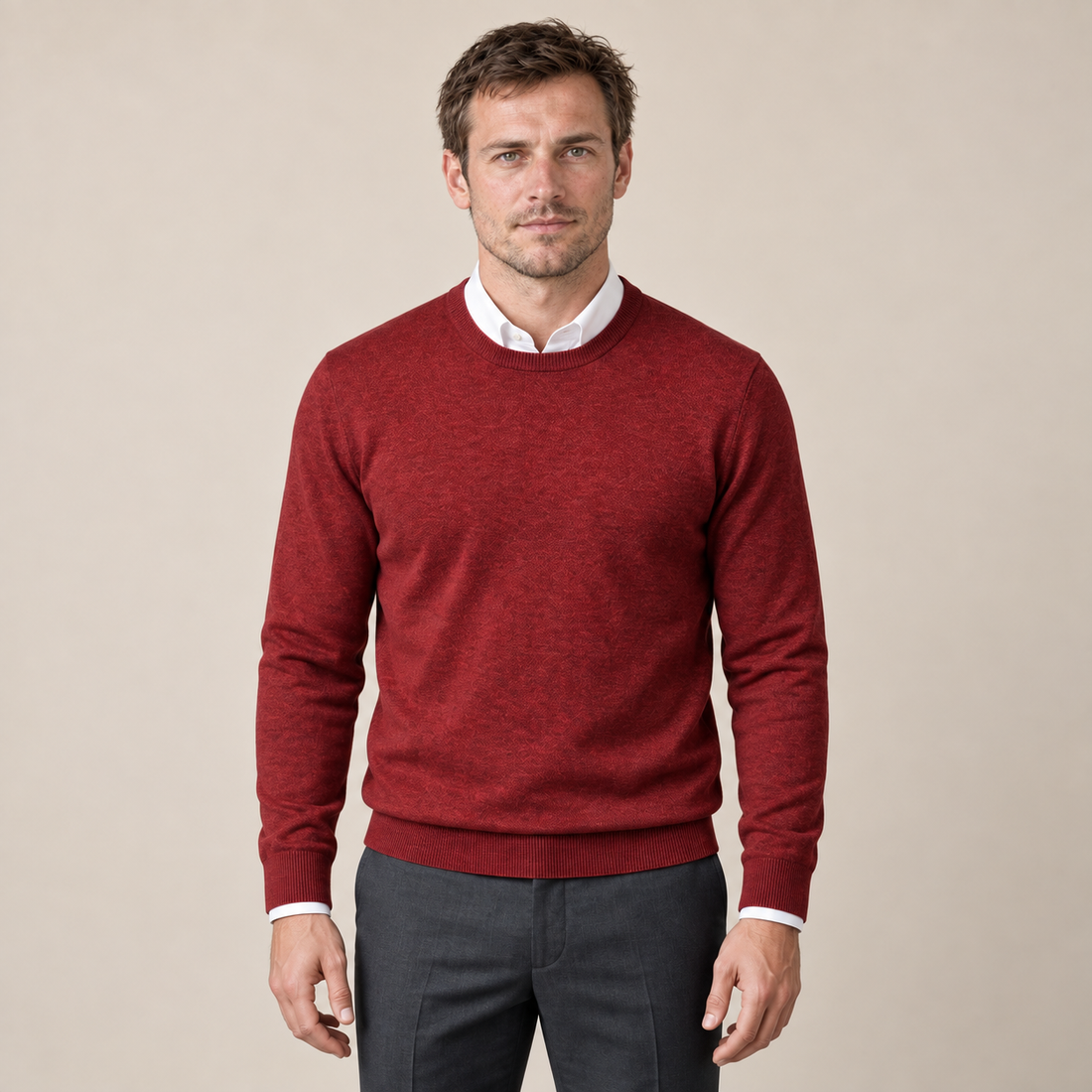 Men's Fine Knit Crew Neck Sweater