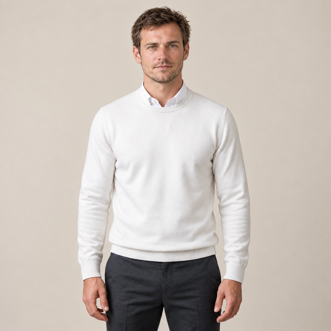 Men's Fine Knit Crew Neck Sweater