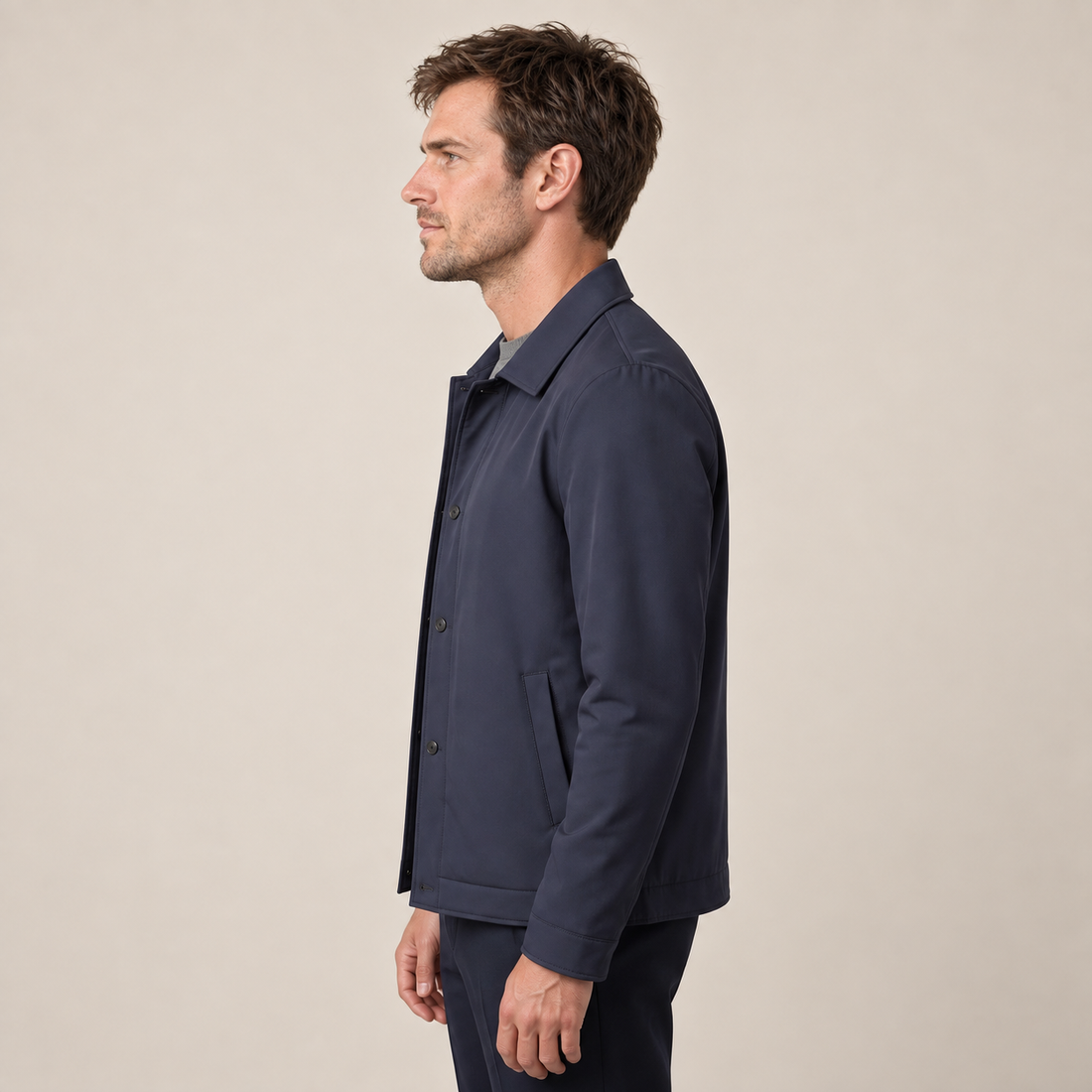Men's Fleece-Lined Shirt Collar Jacket