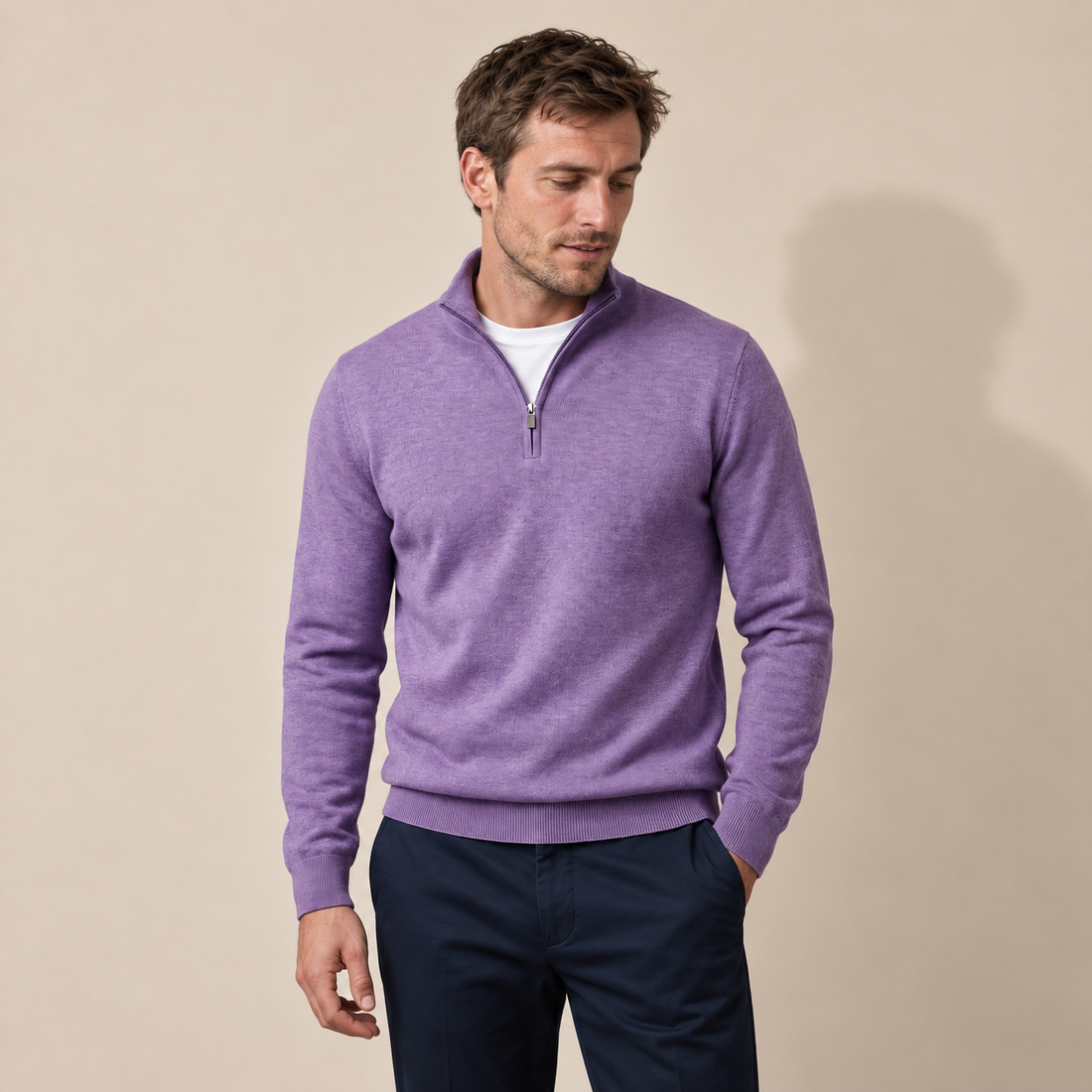 Men's Half-Zip Knit Sweater