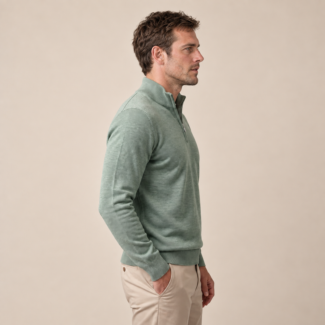 Men's Half-Zip Knit Sweater