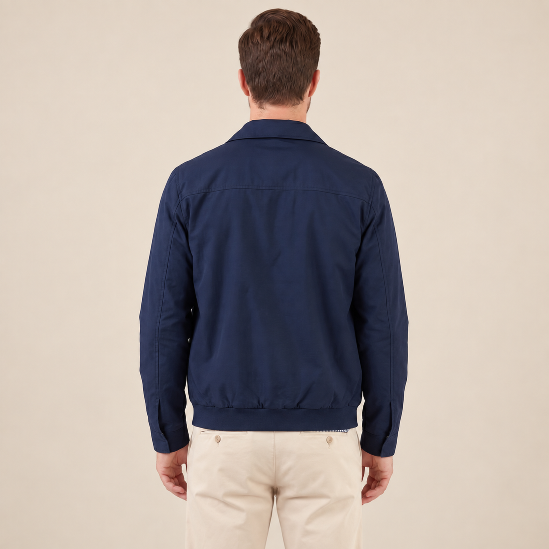 Men's Harrington Jacket with Check Lining