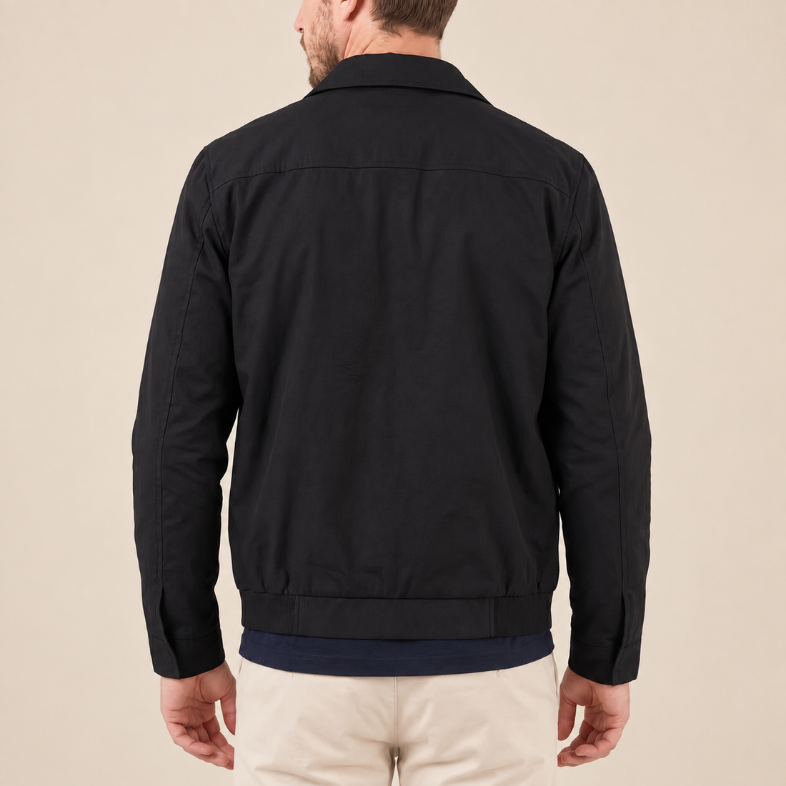 Men's Harrington Jacket with Check Lining