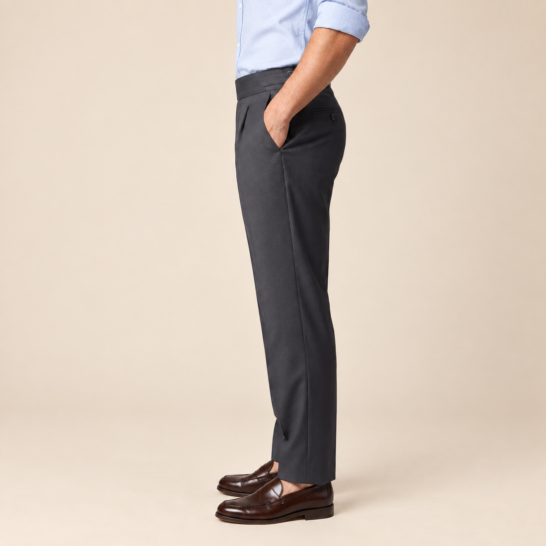 Men's High Waist Formal Trousers with Tailored Fit