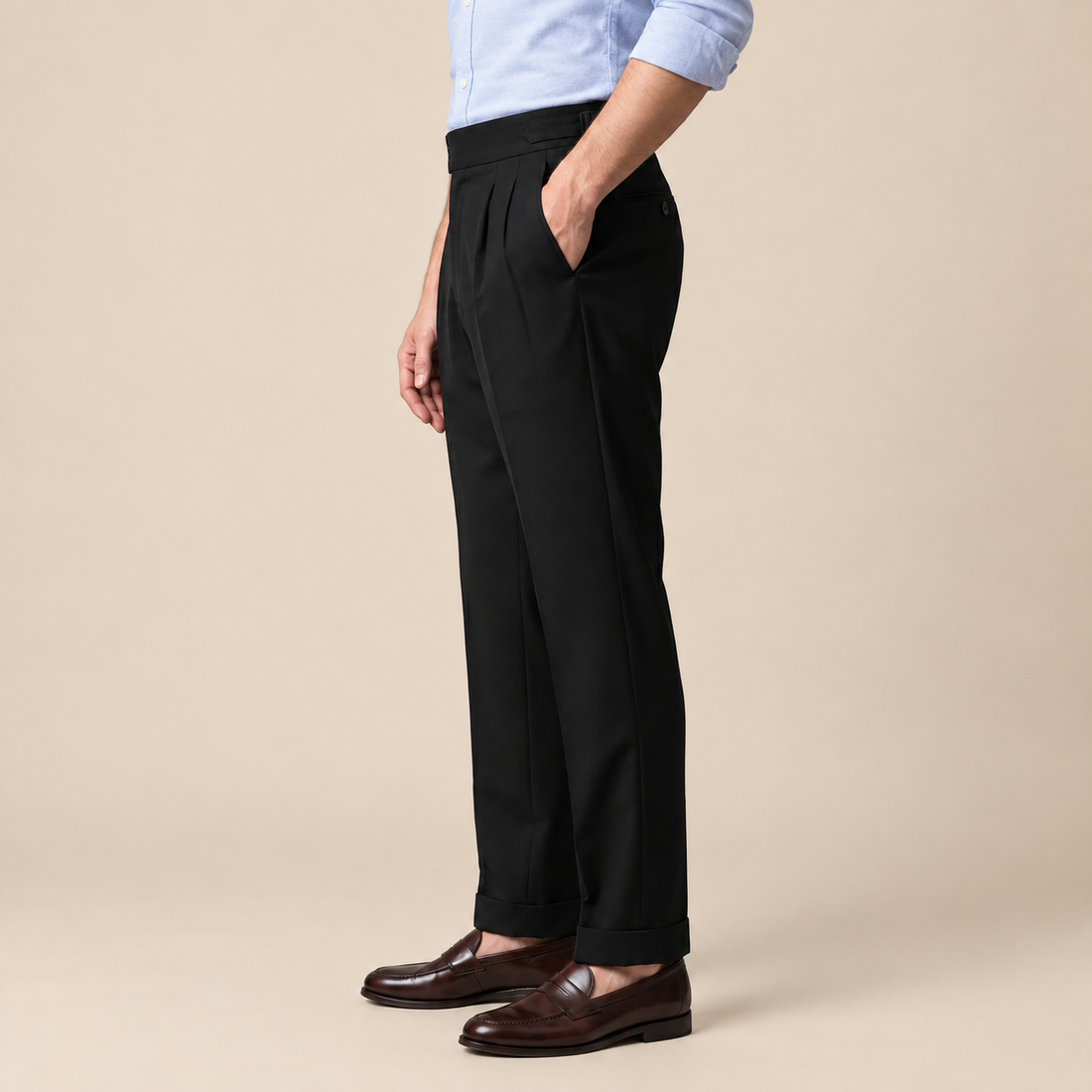 Men's High Waist Formal Trousers with Tailored Fit