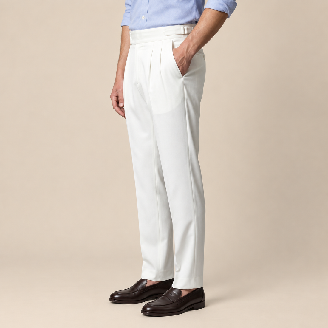 Men's High Waist Formal Trousers with Tailored Fit
