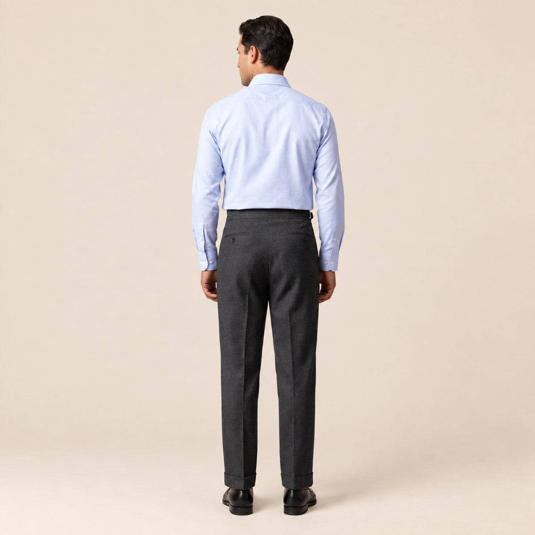 Men's High-Waisted Straight-Leg Trousers