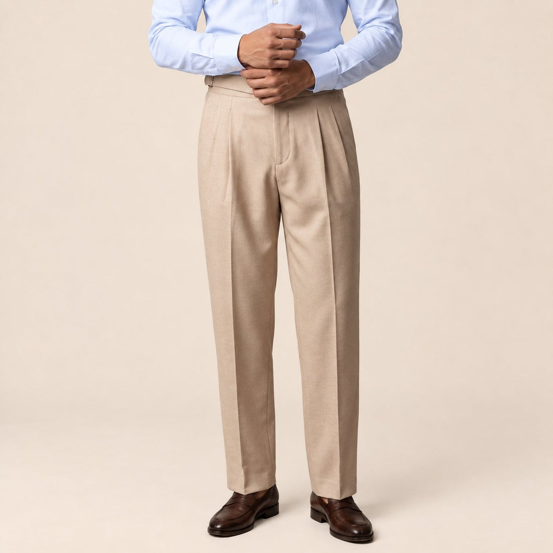 Men's High-Waisted Straight-Leg Trousers