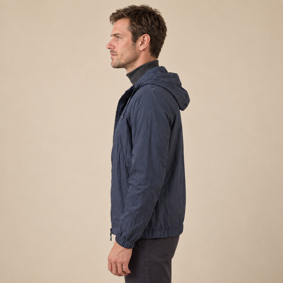Men's Hooded Lightweight Windbreaker Jacket