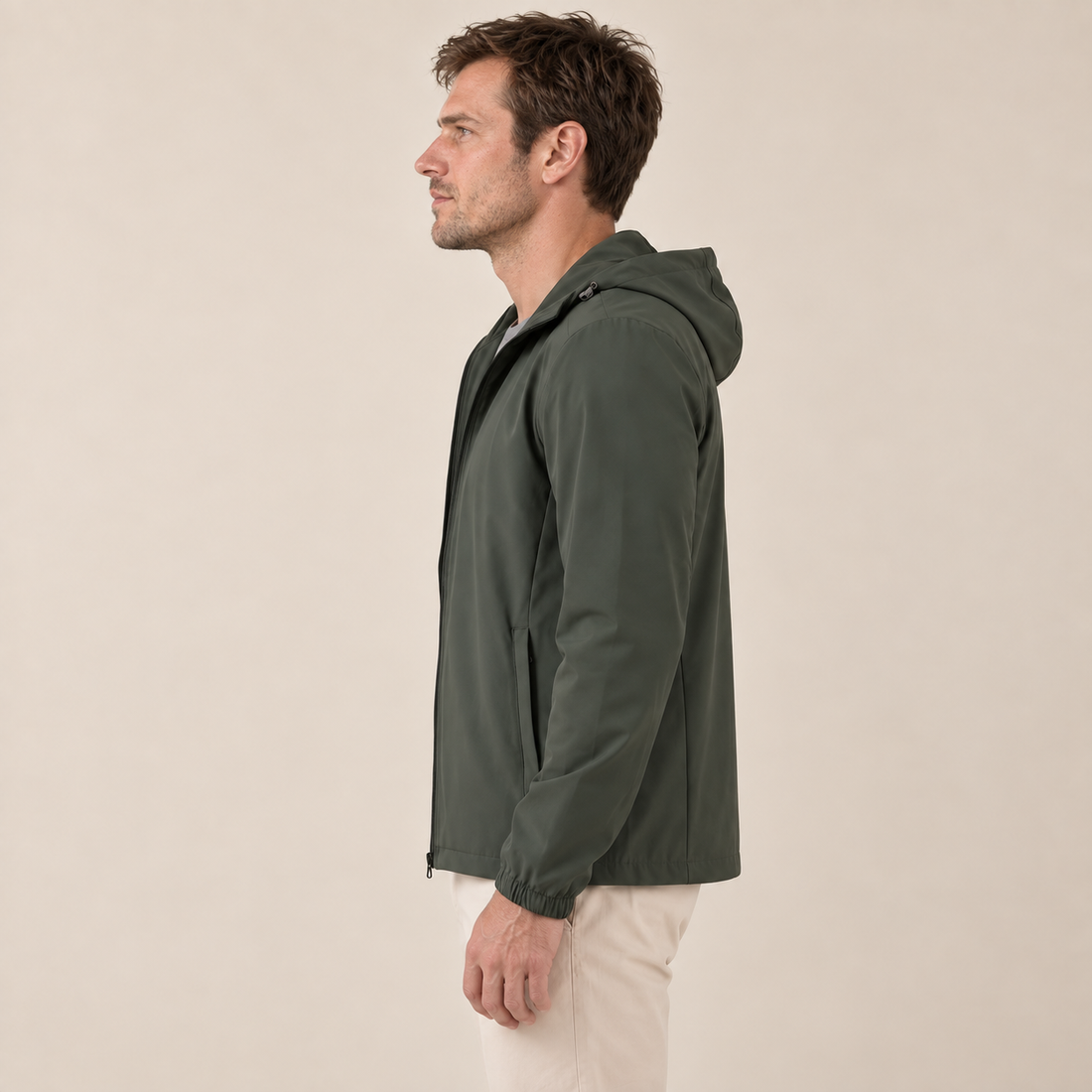 Men's Softshell Jacket with Drawstring Hood