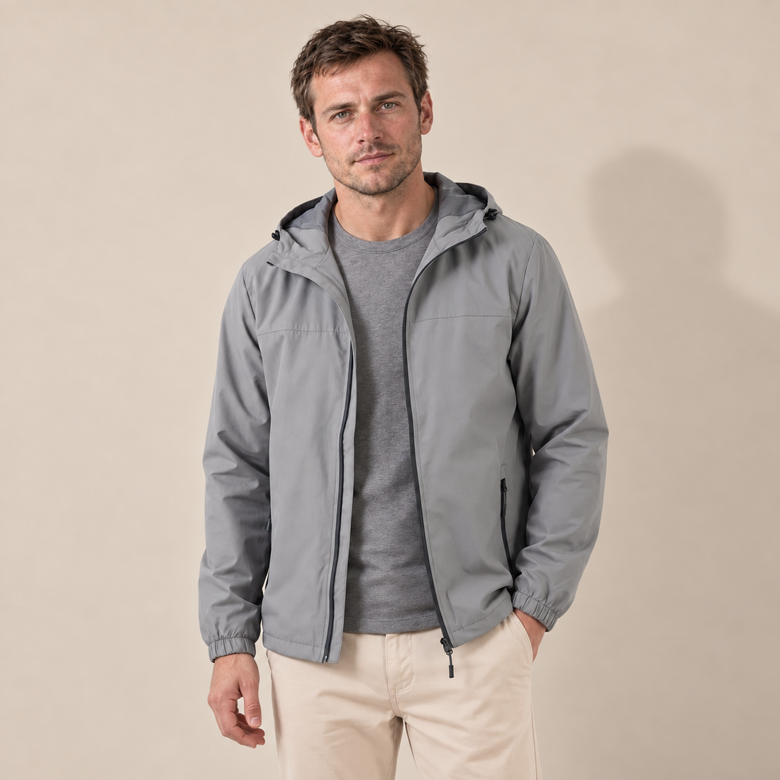 Men's Hooded Windbreaker Jacket