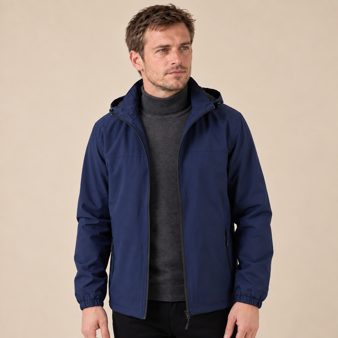 Men's Hooded Windbreaker Jacket