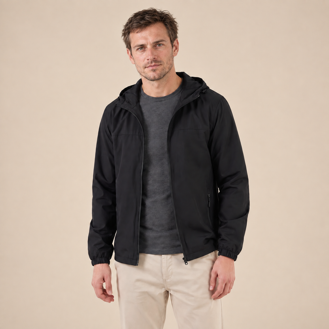Men's Hooded Windbreaker Jacket