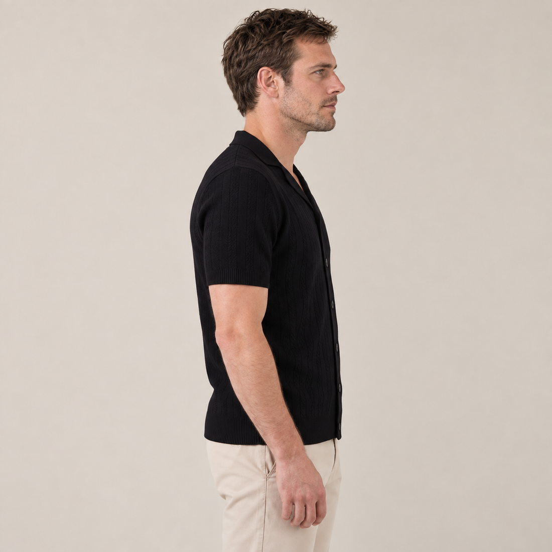 Men's Knit Button Shirt