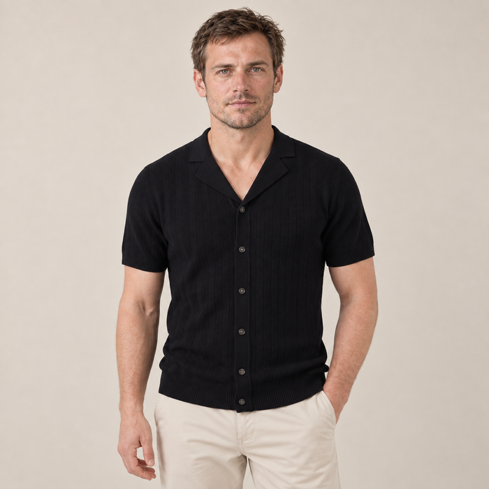 Men's Knit Button Shirt
