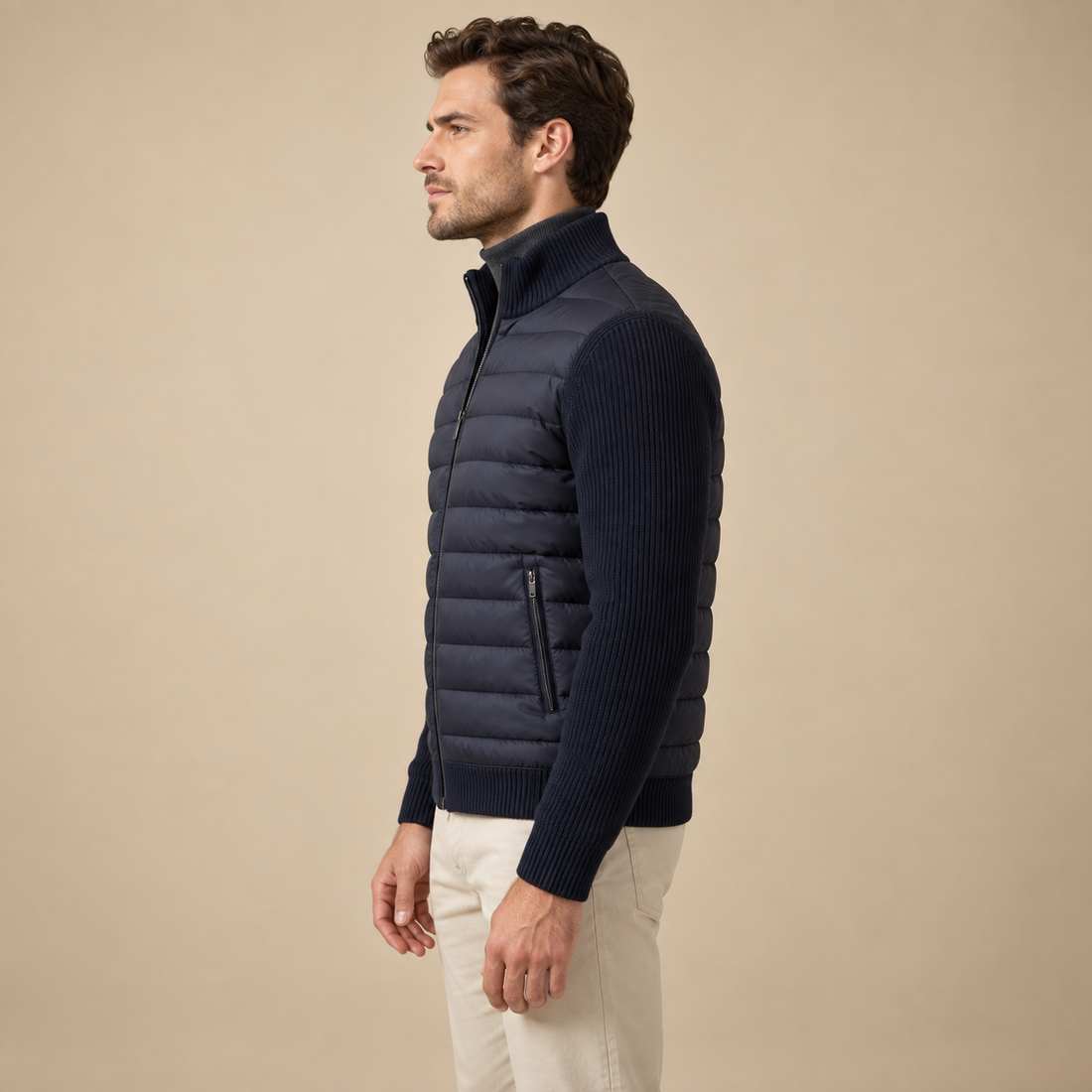 Men's Knit Sleeve Down Jacket