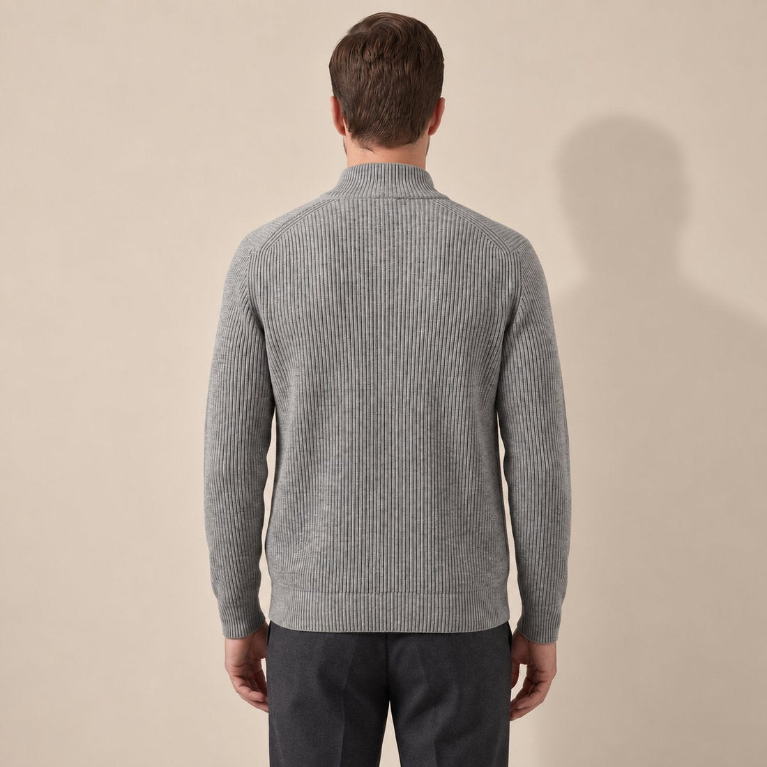 Men's Knitted Zip Up Cardigan