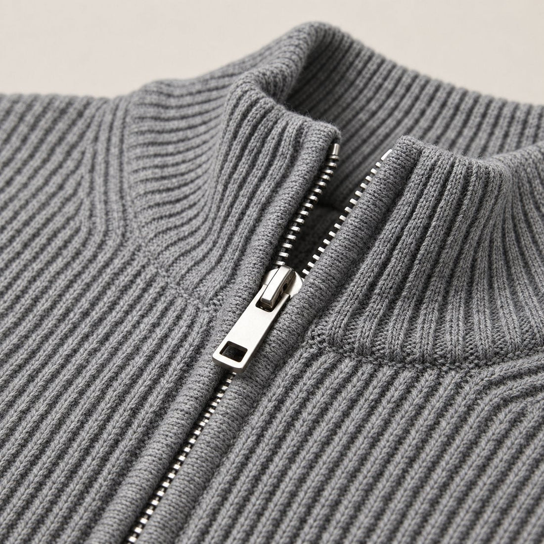 Men's Knitted Zip Up Cardigan