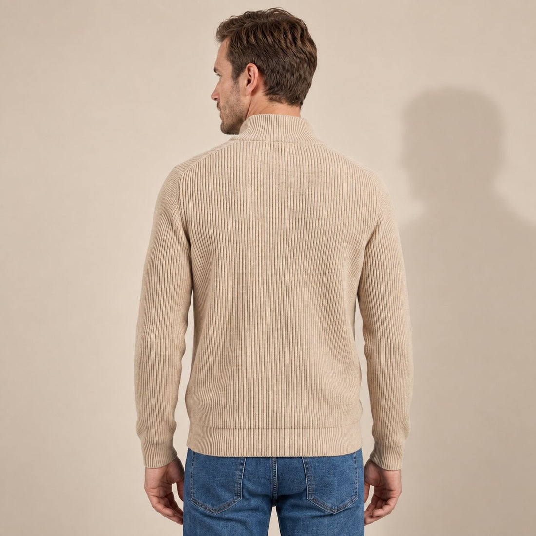 Men's Knitted Zip Up Cardigan
