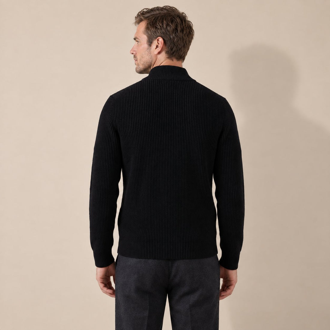 Men's Knitted Zip Up Cardigan